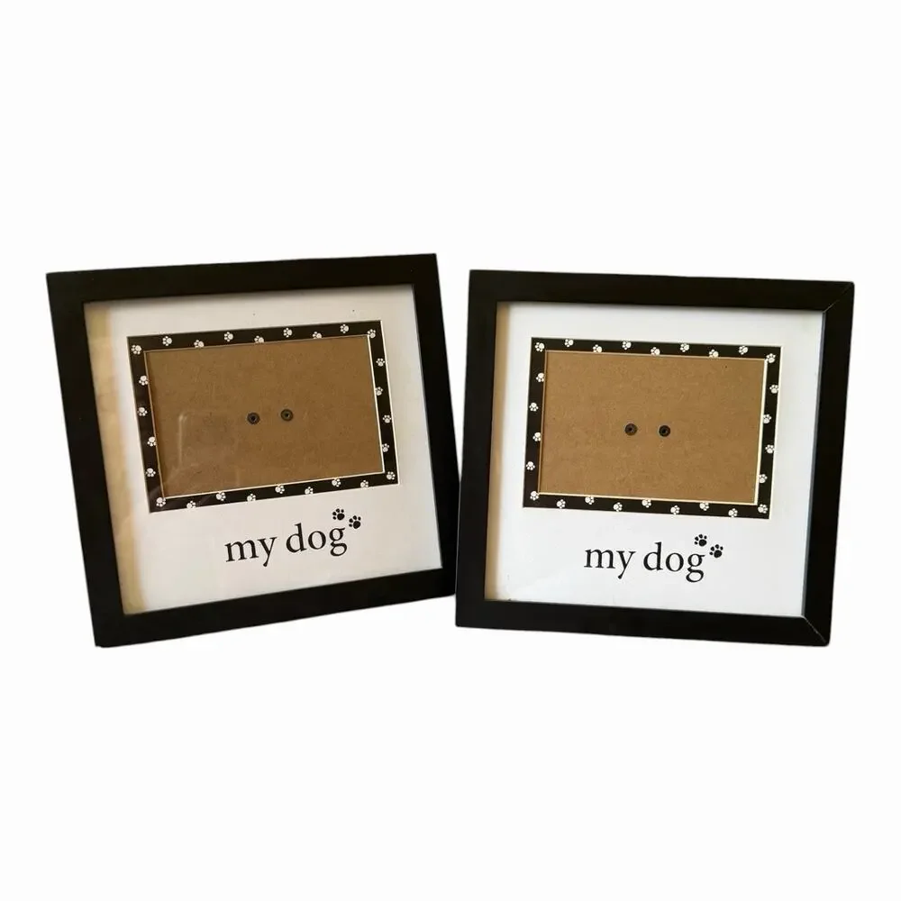 Prinz “My Dog” Black Wood Picture Frame 4x6 Pet Photo Frame Set of 2 Easel/Wall
